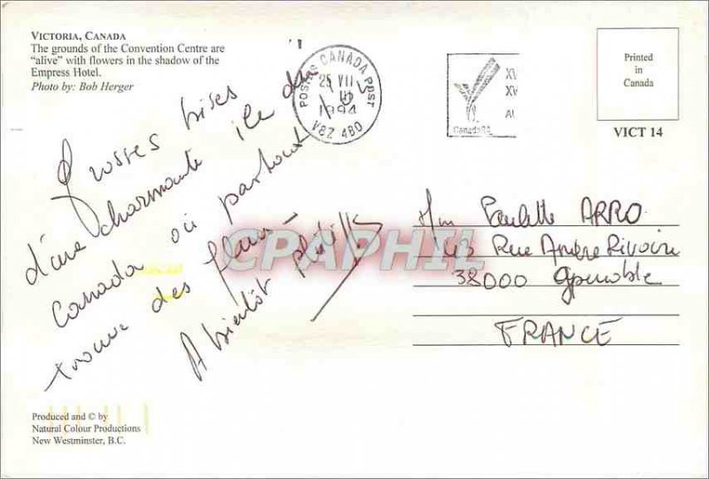 Postcard Modern Victoria Canada