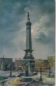 Indiana Indianapolis Soldiers and Sailors Monument At Night 1911