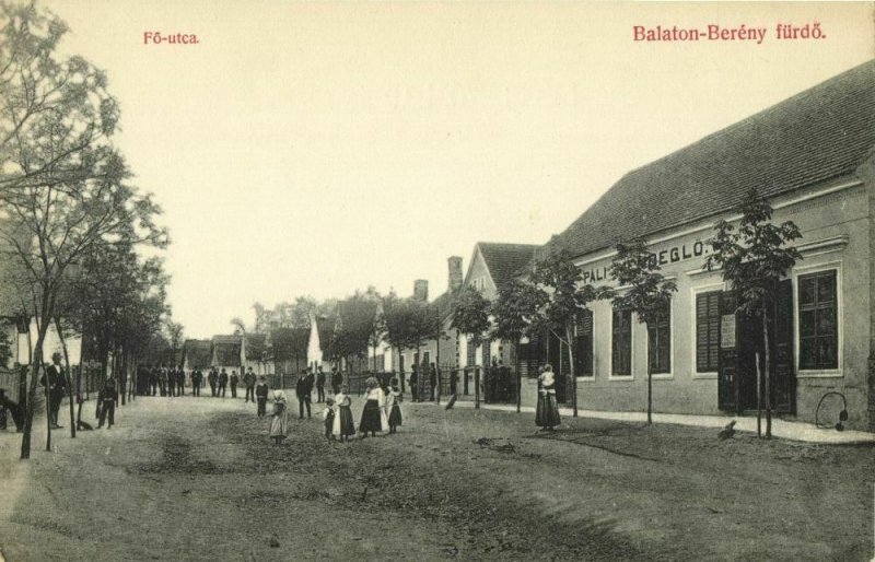 hungary, BALATONBERÉNY, Fürdö, Fö-Utca, Main Street (1910s) Postcard