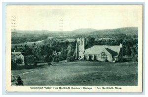 1940 Connecticut Valley from North Seminary Campus, East Northfield, MA Postcard 