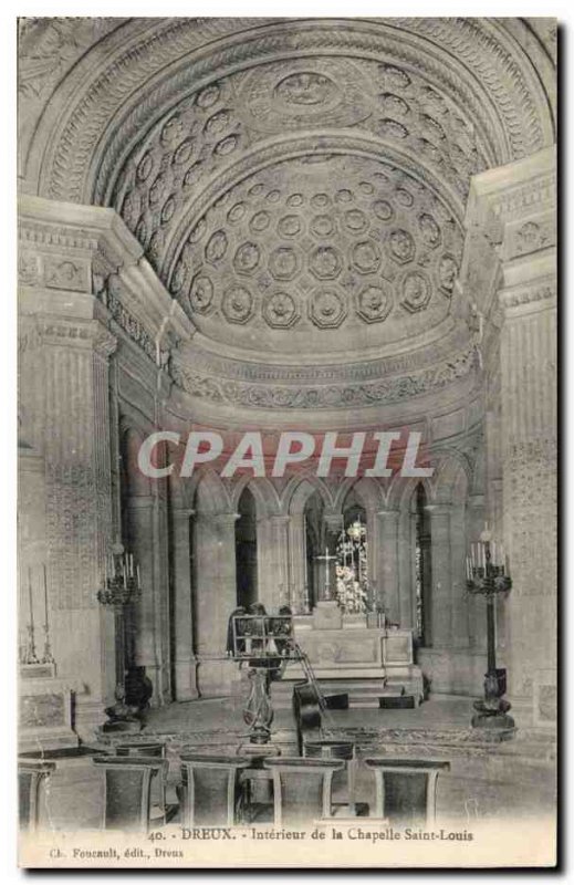 Postcard Dreux Old Church Interior of St Louis chapel