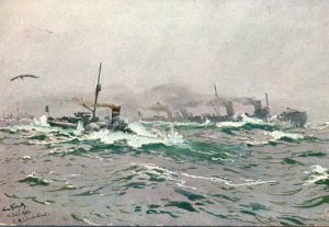 WWI German Navy Boat Postcard