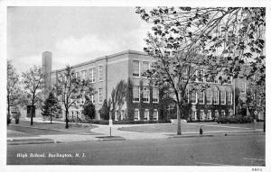 Burlington New Jersey birds eye view local high school antique pc Y11188