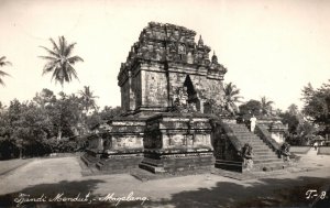 Vintage Postcard 1910s Chandi Mendut Magelang Buddhist Temple Jogjakarta ID RPPC