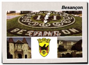 Modern Postcard Besancon Doubs the Porte Rivotte floral clock Citadel
