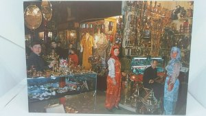 New Vintage Postcard Istanbul Covered Grand Bazar Interior of Market 1980s VGC