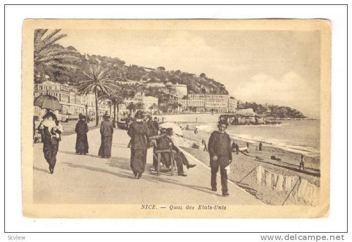 Quai Des Etats-Unis, Nice (Alpes Maritimes), France, PU-1918
