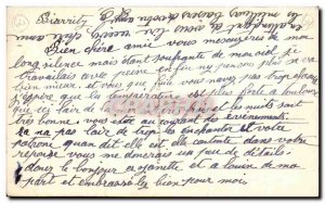 Old Postcard Biarritz Rocher De La Vierge