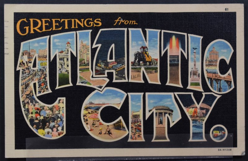 Greetings from Atlantic City, NJ - 1938