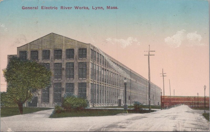 Postcard General Electric River Works Lynn MA