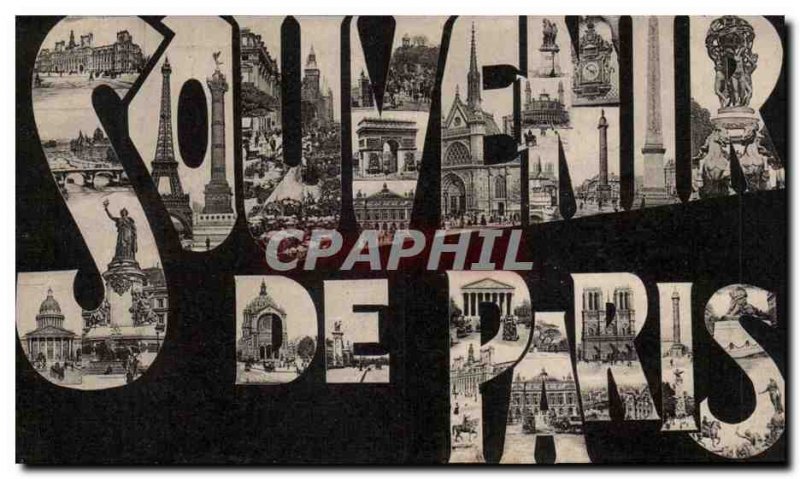Paris - Souvenir de Paris - Old Postcard