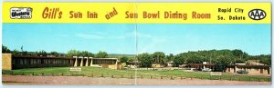 c1960s Rapid City, S.D. Gill's Sun Inn Best Western Motel Wide 11 Postcard A30