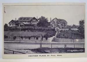 St Paul Minnesota Postcard Heather Place Residence Estate Home Vintage CP Gibson