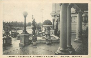Postcard RPPC C-1910 California Pasadena Garden Ct Apartments Hollywood CA24-895