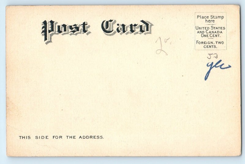 1905 Winslow Maine Vintage Postcard Fort Halifax Built 1754 Bridge Road Unposted