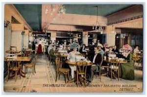 Detroit Michigan MI Postcard The Majestic Servself Basement Restaurant c1910's