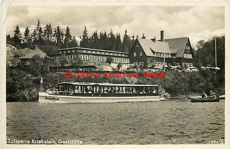 Germany, Kriebstein, RPPC, Steamer Deutshland, Talspeer Kriebstein, Gaststatte