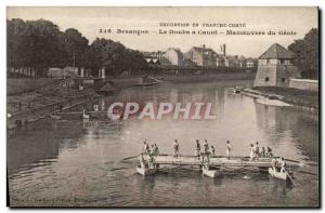 Old Postcard The Army Besancon Doubs Canoe Maneuvers Genie