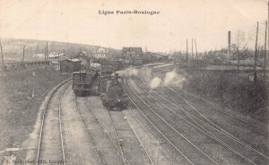 France Steam Train Railway Ligne Paris Boulogne postcard C320