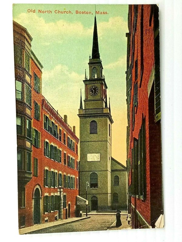 Vintage Postcard 1920's Old North Church Boston MA Massachusetts