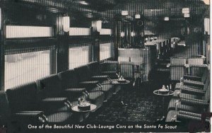 Postcard Railroad On Beautiful New Club Lounge Cars Santa Fe Scout