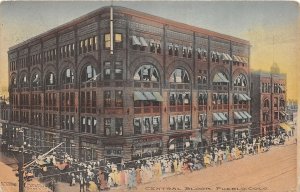 J24/ Pueblo Colorado Postcard c1910 Central Block Stores Crowd 218