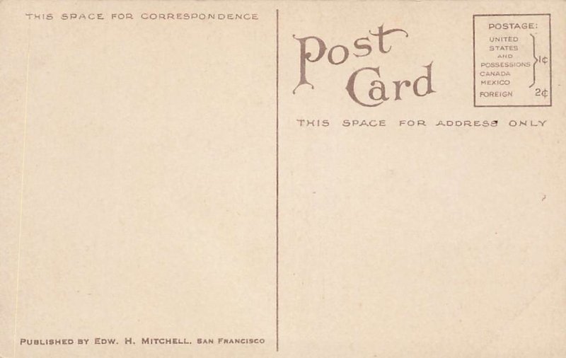 Postcard Alcatraz Island Night Searchlight Moon Ships San Francisco California