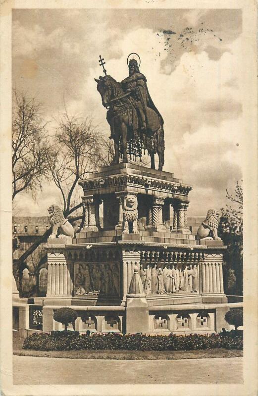 Hungary Budapest Eucharistic congress postcard Szent Istvan