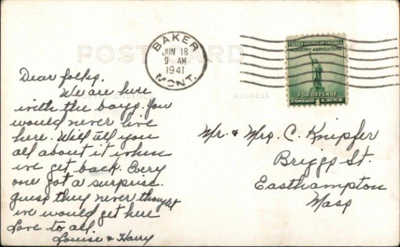 Baker MT General View c1940 Real Photo Postcard