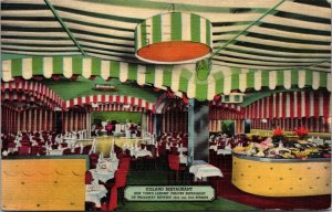 Linen Postcard Interior Iceland Restaurant Theatre in New York City~4275