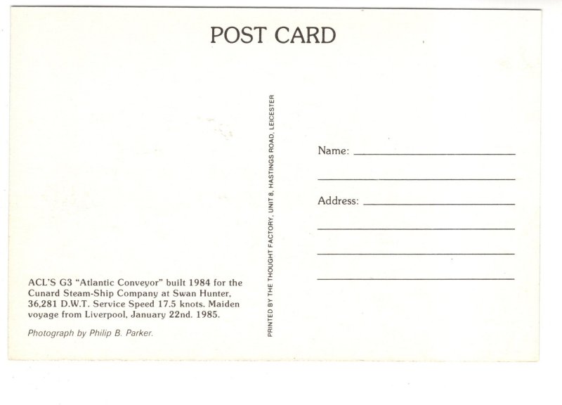 Atlantic Conveyor, ACL Shipping Boat