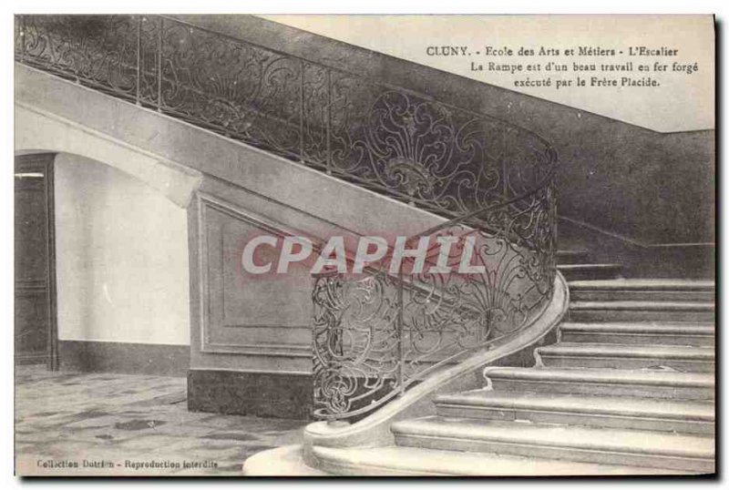 Old Postcard Cluny School of Arts and Trades L & # 39escalier The ramp is d &...