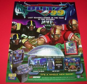 Midway BLITZ 99 Original NOS Video Arcade Game Promo Flyer Football Sports Theme 