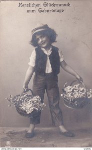 RP; Child Holding Baskets of Flowers , 00-10s