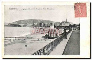 Old Postcard Pyrenees The Beach and the Royal cabin San Sebastian