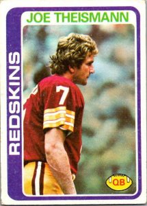 1978 Topps Football Card Joe Theismann Washington Redskins sk7422