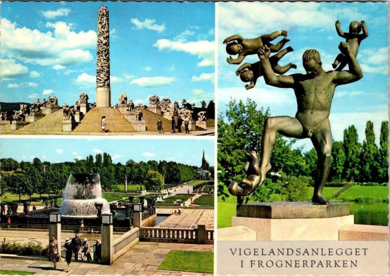 Oslo, Norway  THE VIGELAND PARK  Sculptures~Statues~Art   4X6 Postcard