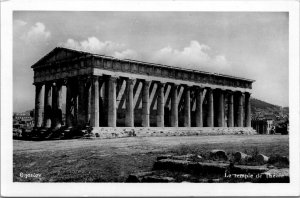 Vintage Temple of Hephaestus Theseion Theseus Greek Athens Greece RPPC Postcard