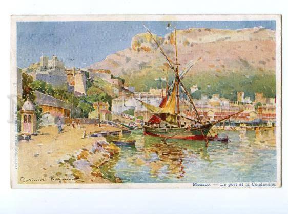 132890 MONACO Le port by RAYMOND Vintage RPPC to RUSSIA