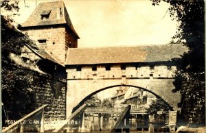 RPPC Pegnitz Canal Nuremberg Germany Real Photo Postcard