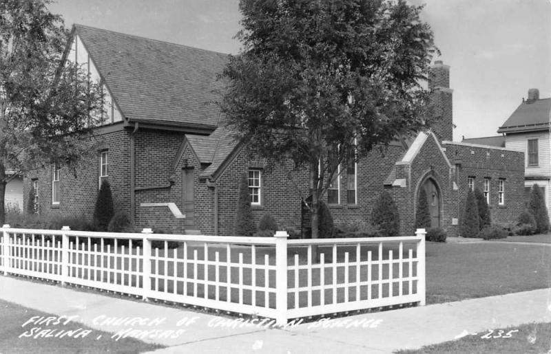 Salina Kansas First Church Christian Science Real Photo Antique Postcard K101870