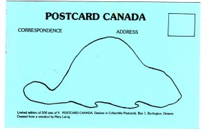 Politican Hockey, 1 of 9 Woodcut Illustration, Postcard Show Toronto, Deltiology