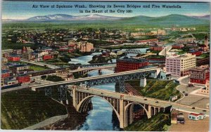 Postcard BRIDGE SCENE Spokane Washington WA AK4151