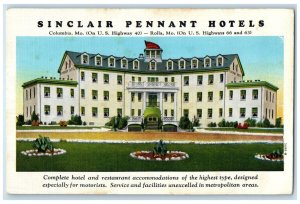 c1940's Sinclair Pennant Hotels Exterior Columbia Missouri MO Unposted Postcard