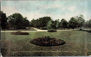 Lawn and Driveway, French Lick Springs Hotel IN Vintage Postcard N46