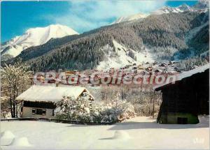 Modern Postcard Les Contamines 1164 m Haute Savoie The station and Varassay s...