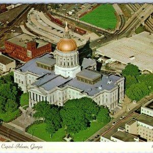 c1970s Atlanta, GA State Capitol Aerial Airplane View Railway Train 4x6 PC M13