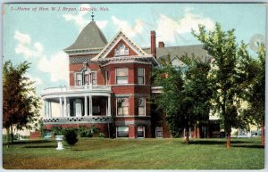 c1910s Lincoln, Neb. Home of Hon. WJ Bryan Victorian Farm House Litho Photo A204