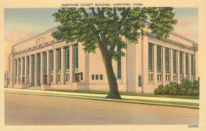 Hartford Connecticut  County Building Linen Postcard  Unused