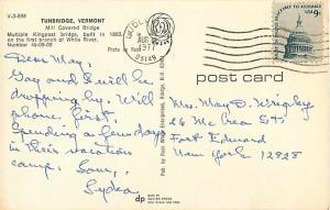 Tunbridge ,VT, Vermont with Mill Covered Bridge, 1977 Chrome